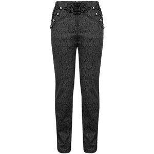 Devil Fashion Mens Gothic Steampunk Dress Pants Trousers Black Victorian Damask